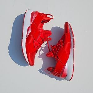 Puma Red Satin Athletic Sneakers